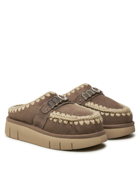 Mou Pantuflas Mou Bounce Clog Metal Logo FW531001A Marrón