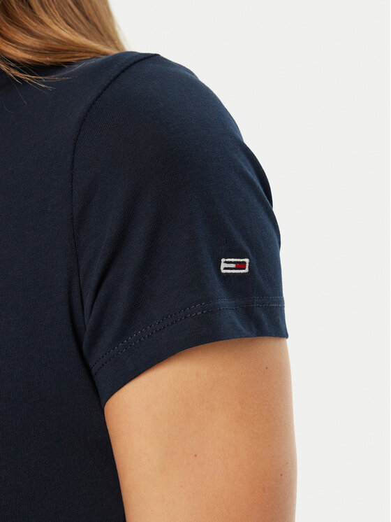 Tommy Jeans Tommy Jeans T-Shirt Essential DW0DW19447 Dunkelblau Slim Fit