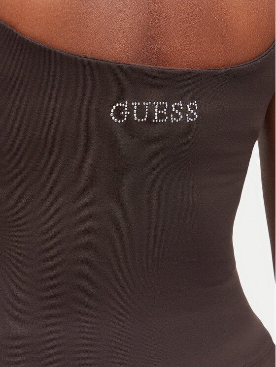 Guess Guess Топ V6YP18 K4788 Темно-коричневий Slim Fit