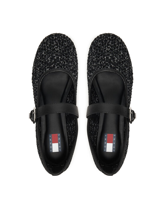 Tommy Jeans Baleriny Tommy Jeans Tjw Knitted Ballerina EN0EN03030 Czarny