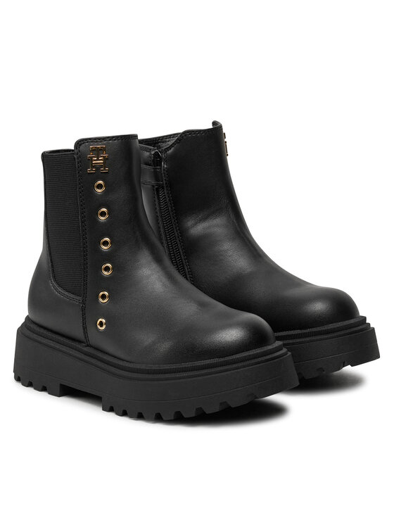 Tommy Hilfiger Polokozačky Tommy Hilfiger Chelsea Boot T3A5-33578-1351 M Černá
