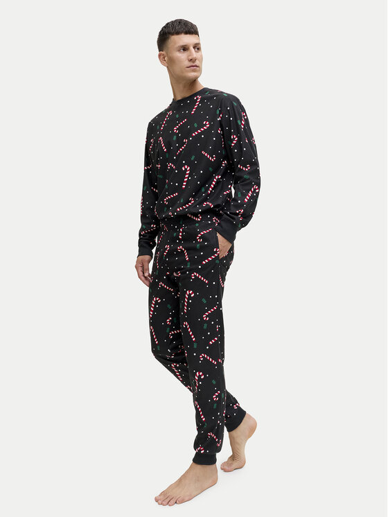 Jack & Jones Jack & Jones Pižama Tristan 12285375 Juoda Loose Fit