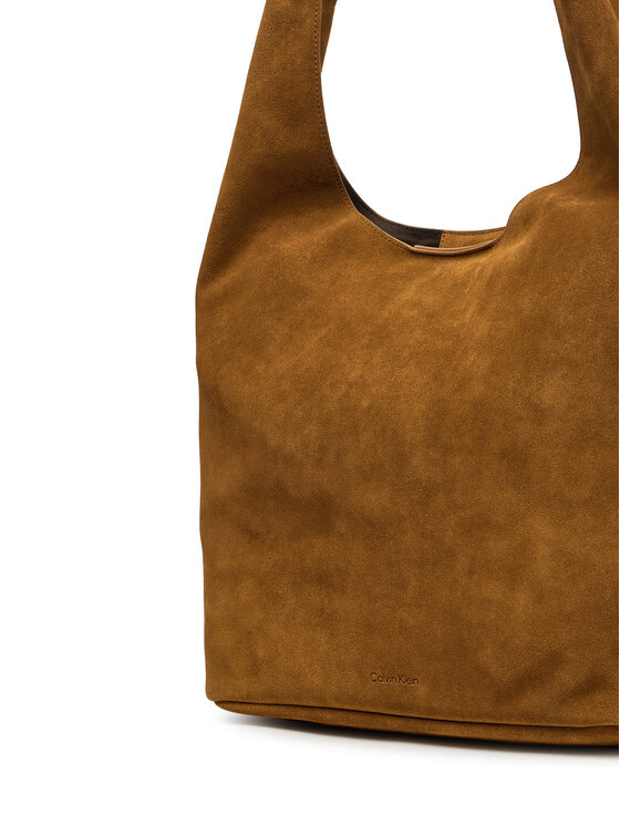 Calvin Klein Soma Calvin Klein Slouchy Suede Leather Medium Bag LV04F3597G Brūns