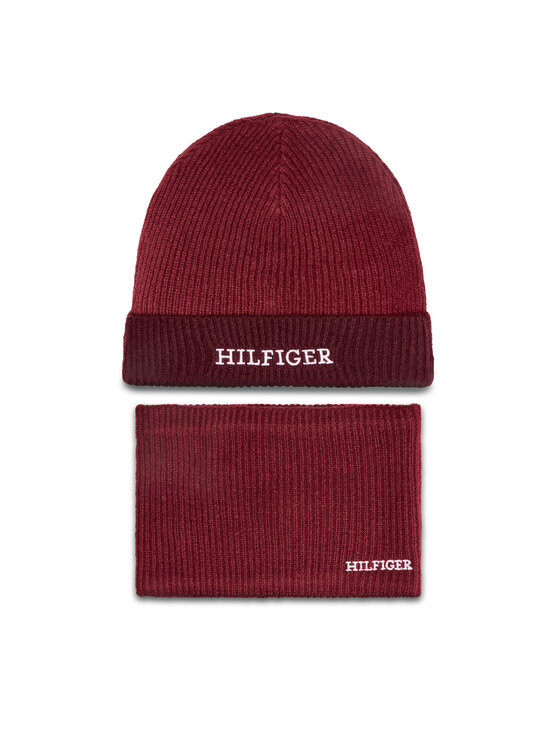Tommy Hilfiger Set kapa i okrugli šal Tommy Hilfiger AU0AU01938 Crvena