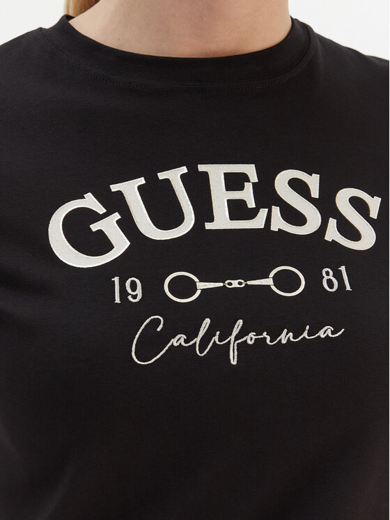 Guess Guess Футболка V6RI02 J1314 Чорний Regular Fit