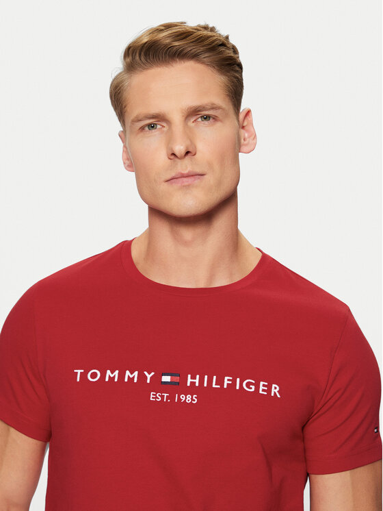 Tommy Hilfiger Tommy Hilfiger Póló Tommy Logo MW0MW11797 Piros Slim Fit