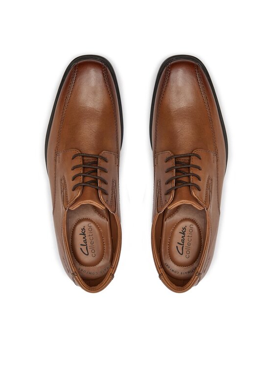 Clarks Туфлі Clarks Tilden Walk 261300957 Коричневий