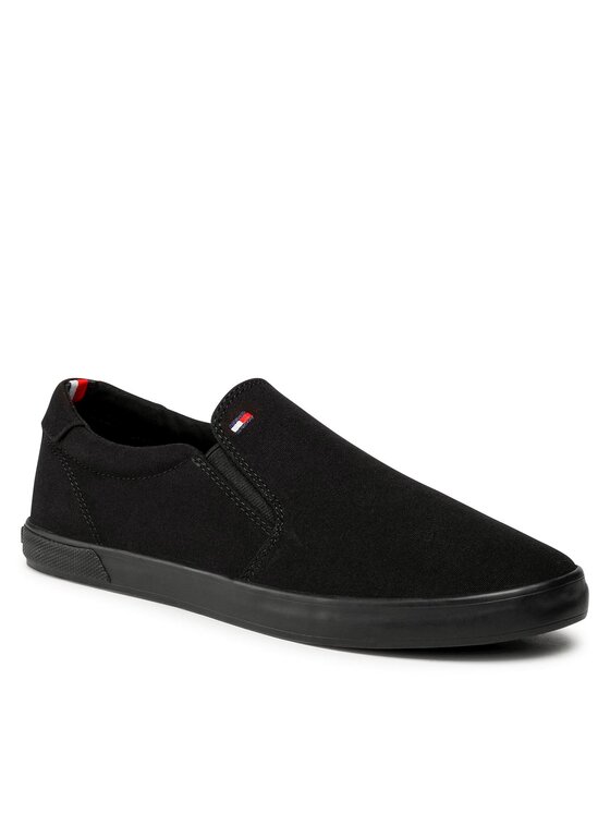 Tommy Hilfiger Гуменки Tommy Hilfiger Iconic Slip On FM0FM00597 Черен
