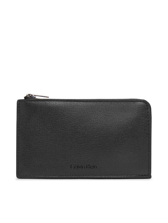 Calvin Klein Etui za ključe Calvin Klein Foil Logo L-Zip Cardcase LV04F1317G Črna