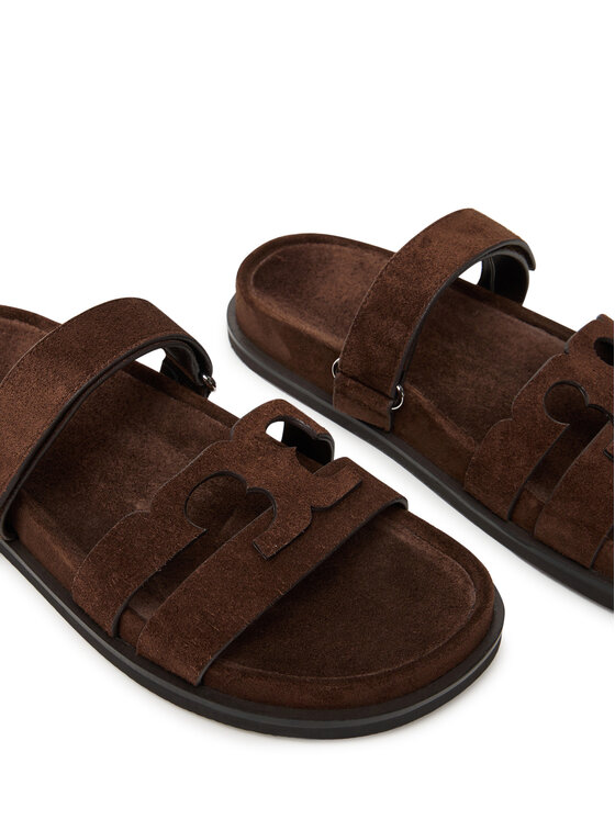 Tory Burch Шльопанці Tory Burch Ines Sport Slide 163481 Коричневий