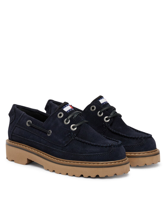 Tommy Jeans Półbuty Tommy Jeans Tjw Archive '01 Low Boat Shoe EN0EN03157 Granatowy