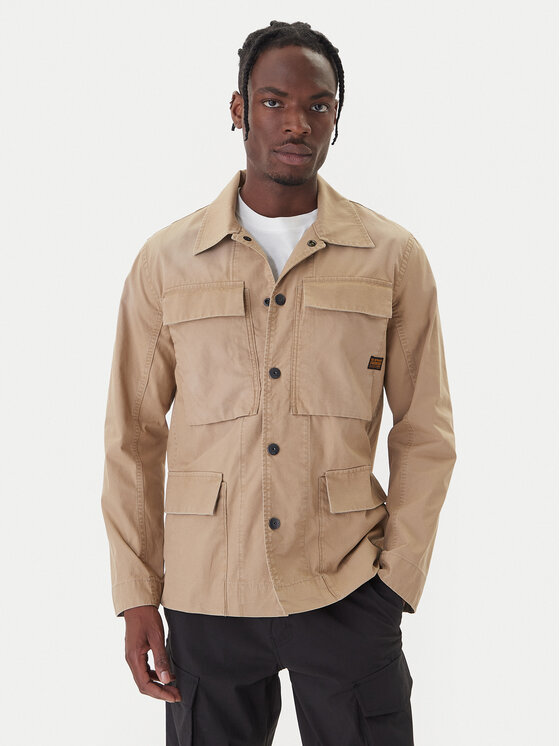 G-STAR G-STAR Giacca camicia 4 Pkt Overshirt D26429-D387 Beige Slim Fit