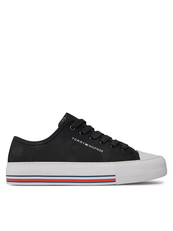Tommy Hilfiger Tenisice Tommy Hilfiger Low Cut Lace-Up Sneaker T3A9-33185-1687 S Crna