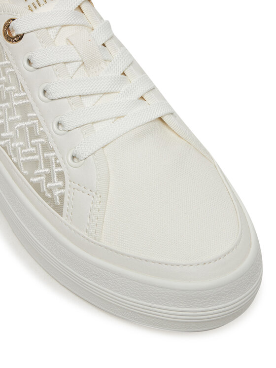 Tommy Hilfiger Laisvalaikio batai Tommy Hilfiger Vulc Embroidered Sneaker FW0FW08685 Balta