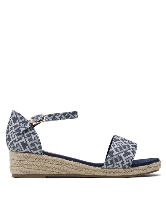 Tommy Hilfiger Espadrilky Tommy Hilfiger Rope Wedge Sandal Denim T3A7-32776-0048 S Modrá