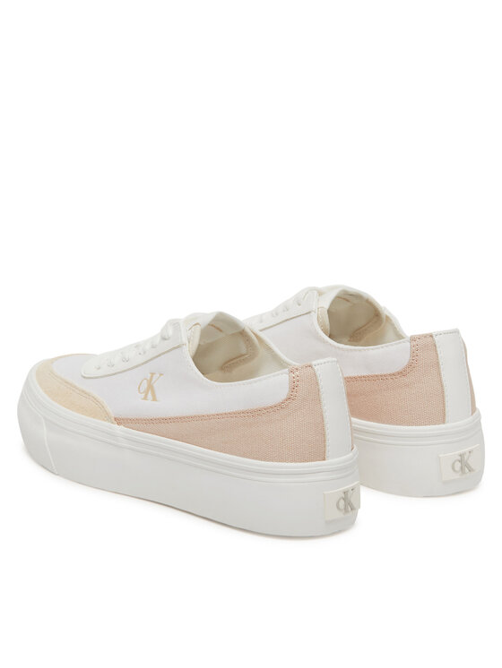 Calvin Klein Jeans Αθλητικά Calvin Klein Jeans Vulc Flatform Low Cv Mix Mg YW0YW01770 Λευκό