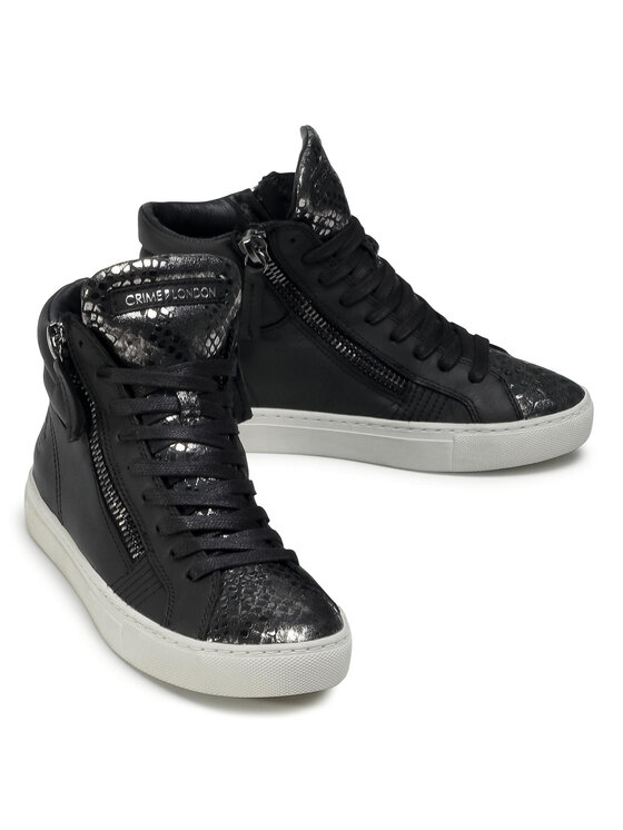 Crime London Superge Crime London High Top Double Zip 25671AA3.20 Črna
