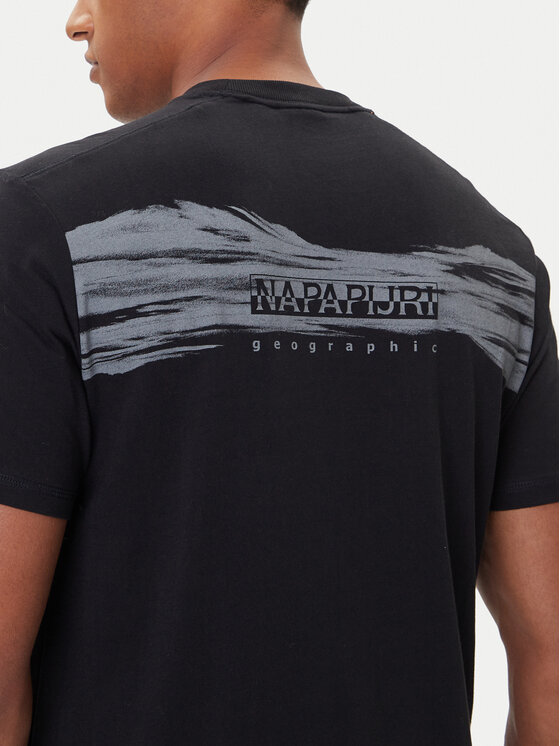 Napapijri Napapijri Camiseta S-Back Graphic NP0A88SU Negro Regular Fit