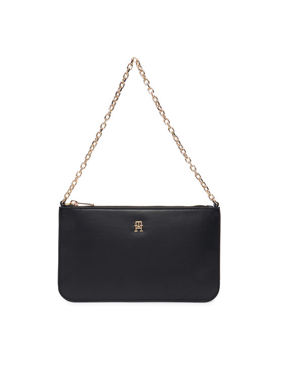 Tommy Hilfiger Ročna torba Tommy Hilfiger Th Icon Chain Shoulder Pouch AW0AW18298 Črna