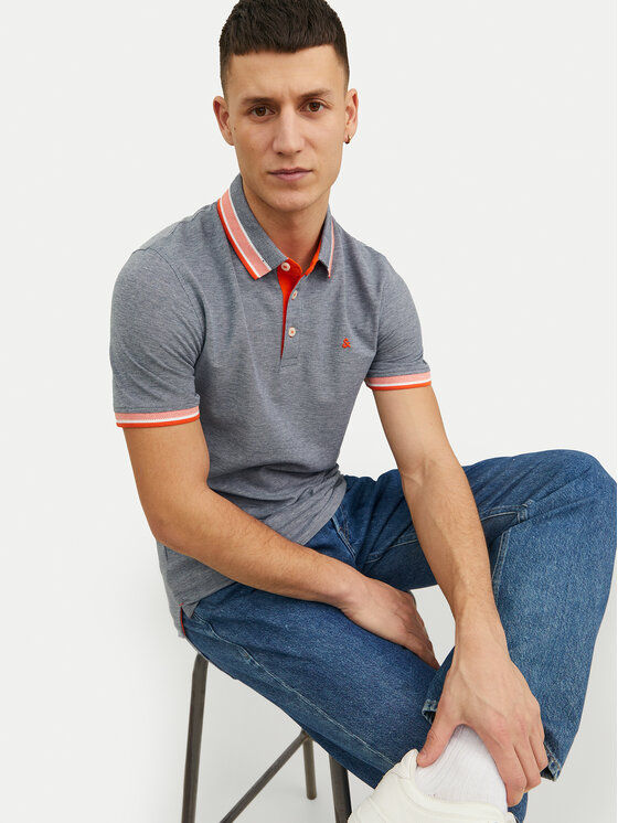 Jack & Jones Jack & Jones Поло Paulos 12136668 Сірий Slim Fit