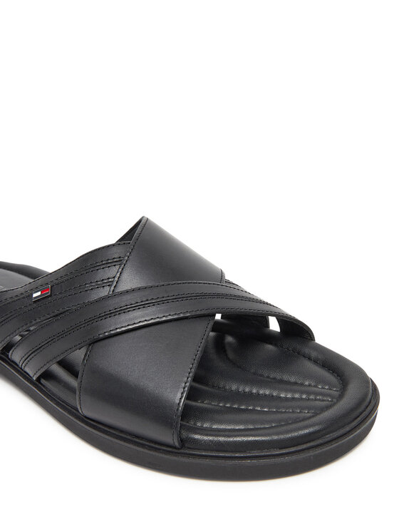 Tommy Hilfiger Чехли Tommy Hilfiger Premium Hilfiger Cc Lth Sandal FM0FM05504 Черен