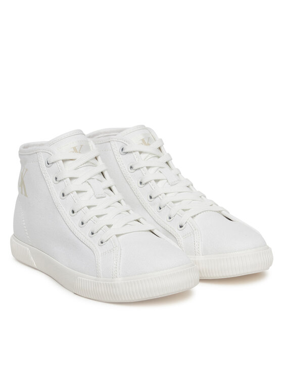 Calvin Klein Jeans Sneakersy Calvin Klein Jeans Ess Vulc Mid Cv Mg Wn YW0YW01761 Biela