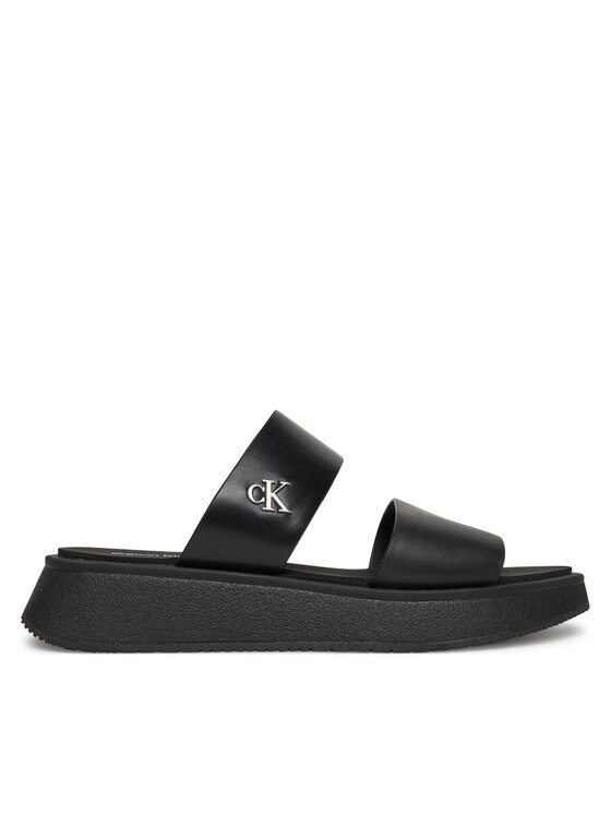Calvin Klein Jeans Klapki Calvin Klein Jeans Sandal Slide Double Strap YW0YW01694 Czarny