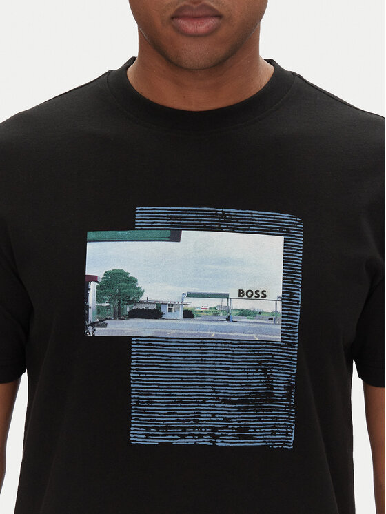 BOSS BOSS Футболка Te_Ontheway 50539180 Чорний Regular Fit