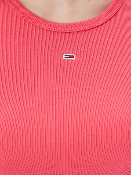 Tommy Jeans Tommy Jeans Póló Essential DW0DW17383 Rózsaszín Slim Fit