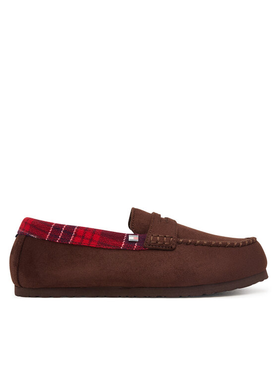 Tommy Hilfiger Pantofole Tommy Hilfiger Hilfiger Check Driver House Shoe FM0FM06013 Marrone scuro