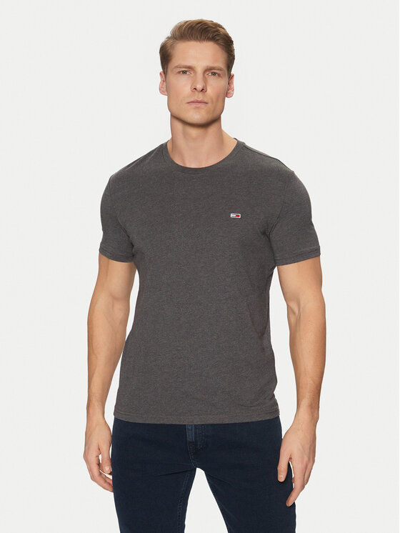 Tommy Jeans Tommy Jeans Majica Jaspe DM0DM20363 Siva Slim Fit