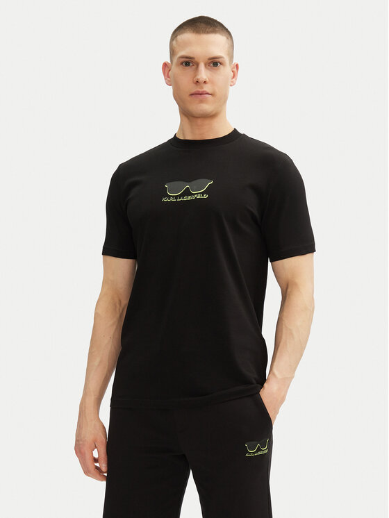 KARL LAGERFELD KARL LAGERFELD Póló 755400 552235 Fekete Regular Fit
