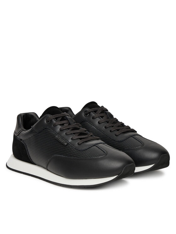 Calvin Klein Laisvalaikio batai Calvin Klein Low Prof Runn Laceup Perf Lth HM0HM01871 Juoda