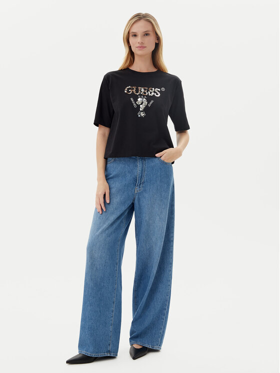 Guess Guess T-Shirt V4YI06 I3Z14 Μαύρο Relaxed Fit