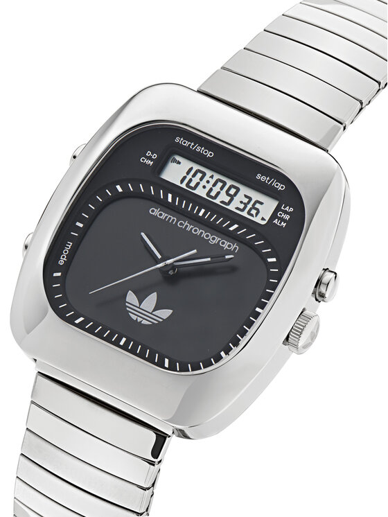 adidas Hodinky adidas Retro Wave Three Chronograph AOSY25013 Strieborná