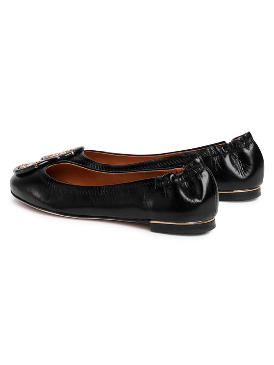 Tory Burch Балетки Tory Burch Minnie Ballet With Multi Logo 74062 Чорний