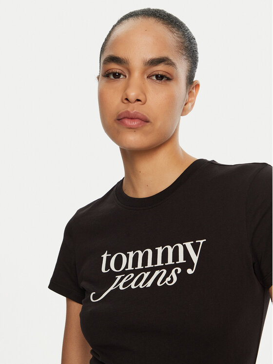 Tommy Jeans Tommy Jeans T-shirt Essential DW0DW19447 Nero Slim Fit