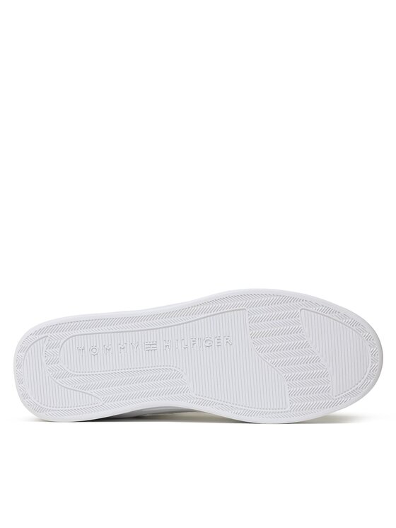 Tommy Hilfiger Laisvalaikio batai Tommy Hilfiger Th Woven Basket Sneaker FW0FW07289 Balta