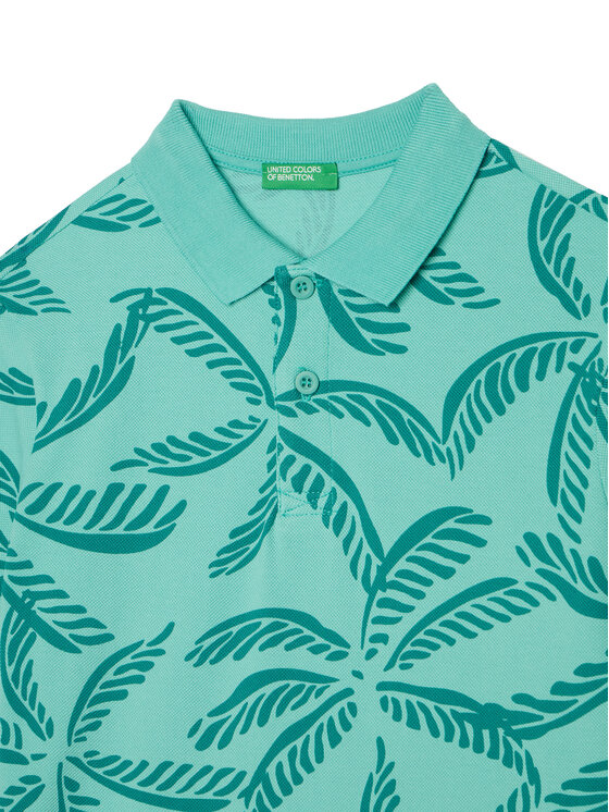 United Colors Of Benetton United Colors Of Benetton Поло 36Y4C301W Зелений Regular Fit