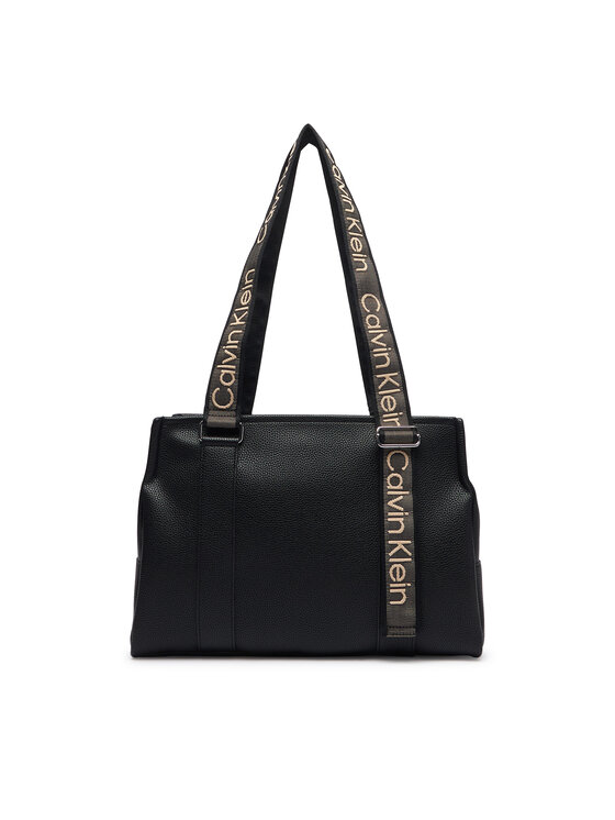 Calvin Klein Дамска чанта Calvin Klein Webbing Adj Strap Tote LV04F3644G Черен