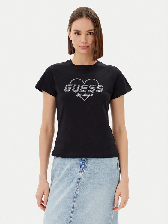 Guess Guess Футболка V5GI10 K9RM1 Чорний Regular Fit