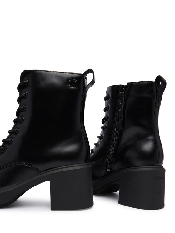 Calvin Klein Ghete Calvin Klein Block Heel Ank Boot Laceup Lth HW0HW03174 Negru
