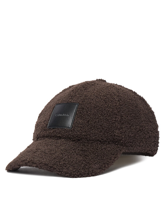 Calvin Klein Kepurė su snapeliu Calvin Klein All-Over Sherpa W/ Patch Cap LV04F5096G Tamsiai ruda