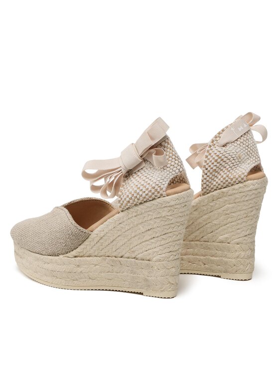 Manebi Еспадрильї Manebi Heart-Shaped Wedge Espadrilles O 7.1 WH Бежевий