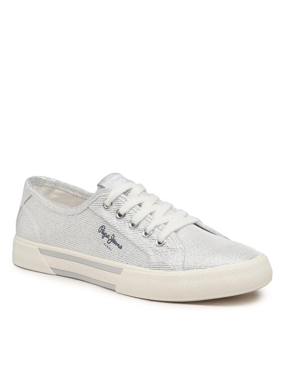 Pepe Jeans Tenisówki Pepe Jeans Brady Party W PLS31439 Srebrny