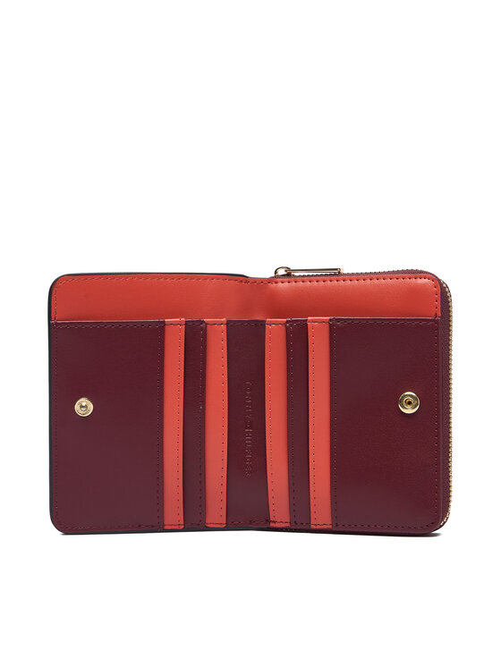 Tommy Hilfiger Pénztárca Tommy Hilfiger Th Icon Med Za W/ Flap Seasonal AW0AW18758 Bordó