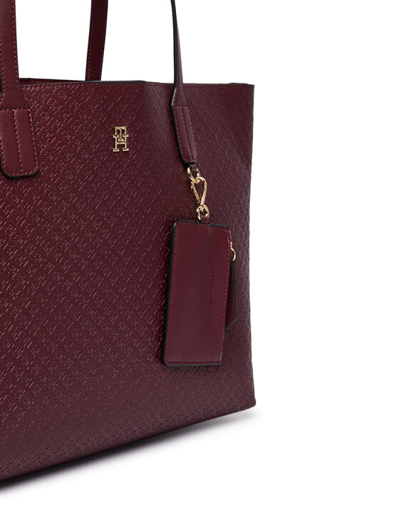 Tommy Hilfiger Soma Tommy Hilfiger Th Icon Tote Mono AW0AW19004 Bordo