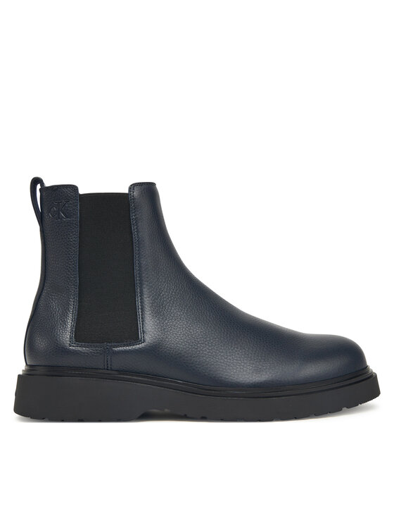 Calvin Klein Jātnieku stila puszābaki Calvin Klein Combat Ess Chelsea Boot Lth YM0YM01374 Tumši zils
