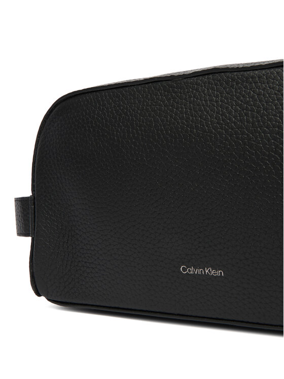 Calvin Klein Pochette per cosmetici Calvin Klein Foil Emboss Dopp Kit LV04D1031G Nero