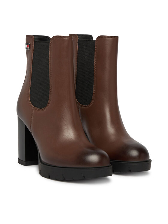 Tommy Jeans Botine Tommy Jeans Tjw Chelsea High Heel Boots EN0EN03112 Maro